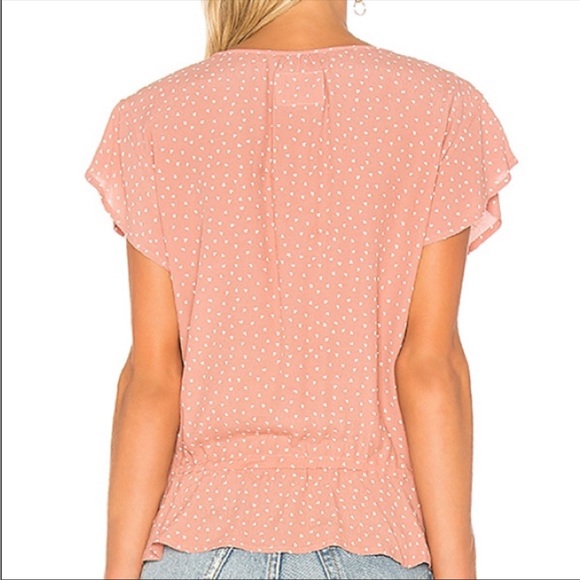 Rails Bretton peplum Blouse Rosewood Mini Hearts blush pink small cottage core - Picture 2 of 6